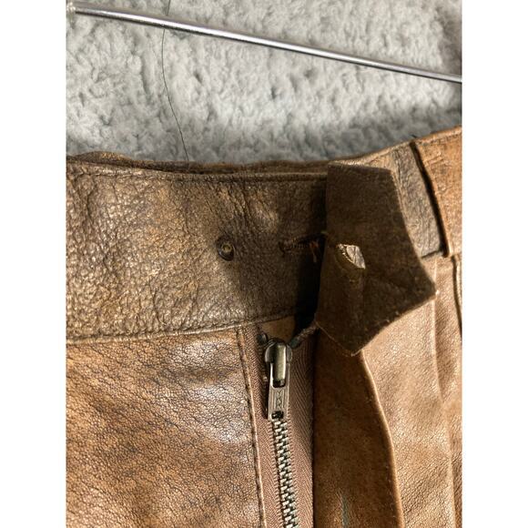 Women’s Vintage Brown Leather Pants Size 8 80s Rinzi Collection High Waist - Picture 10 of 14